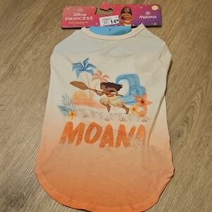 Disney Moana Pet Shirt in Orange and Cream